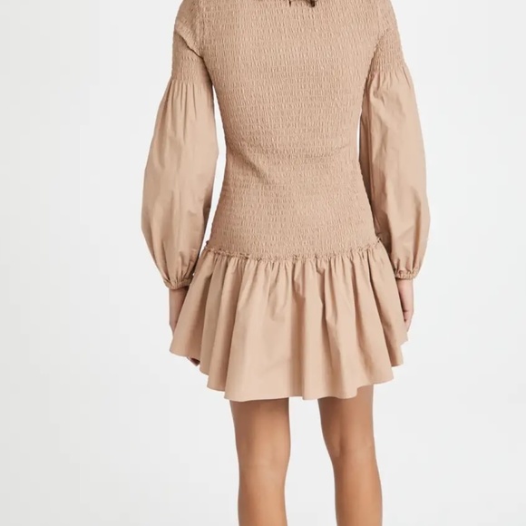 A.L.C. Kora Smocked Mini Dress Size 6 New With Tags Colour Desert Bee - Picture 3 of 9